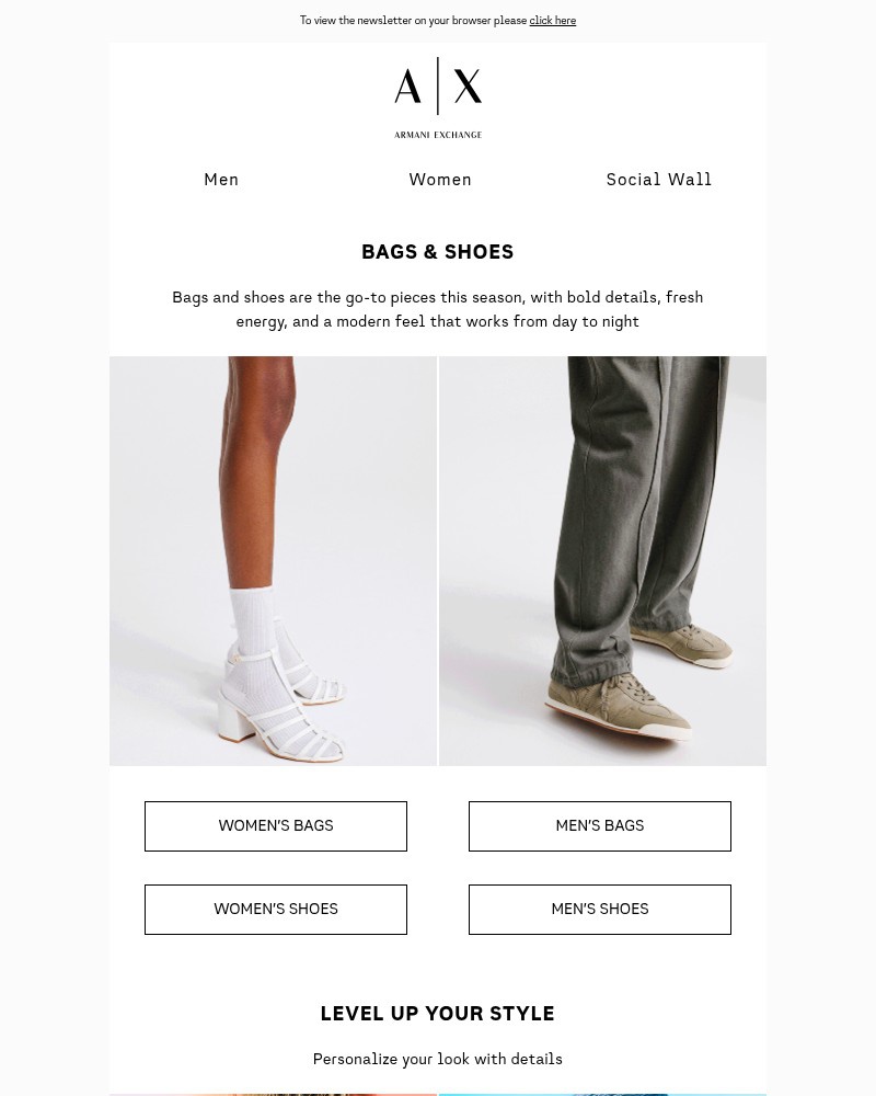 Screenshot of email sent to a Armani Exchange Newsletter subscriber