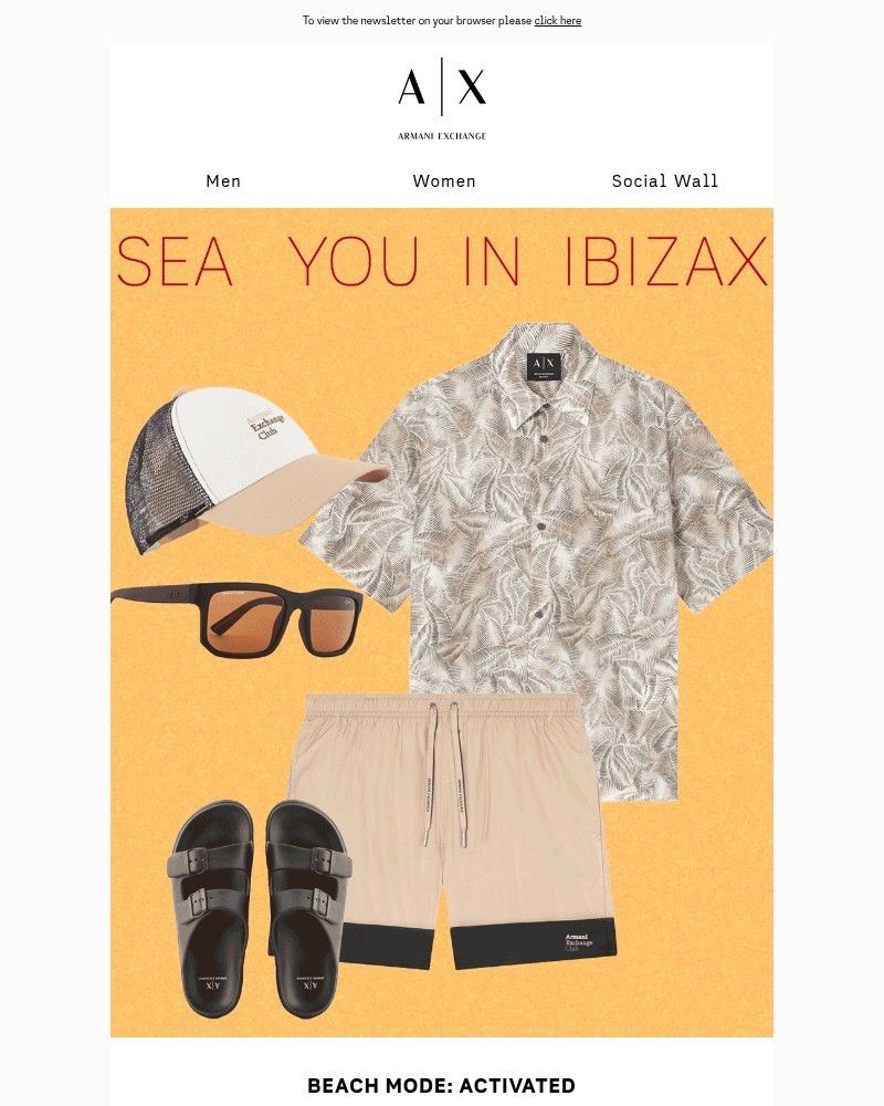 Screenshot of email sent to a Armani Newsletter subscriber