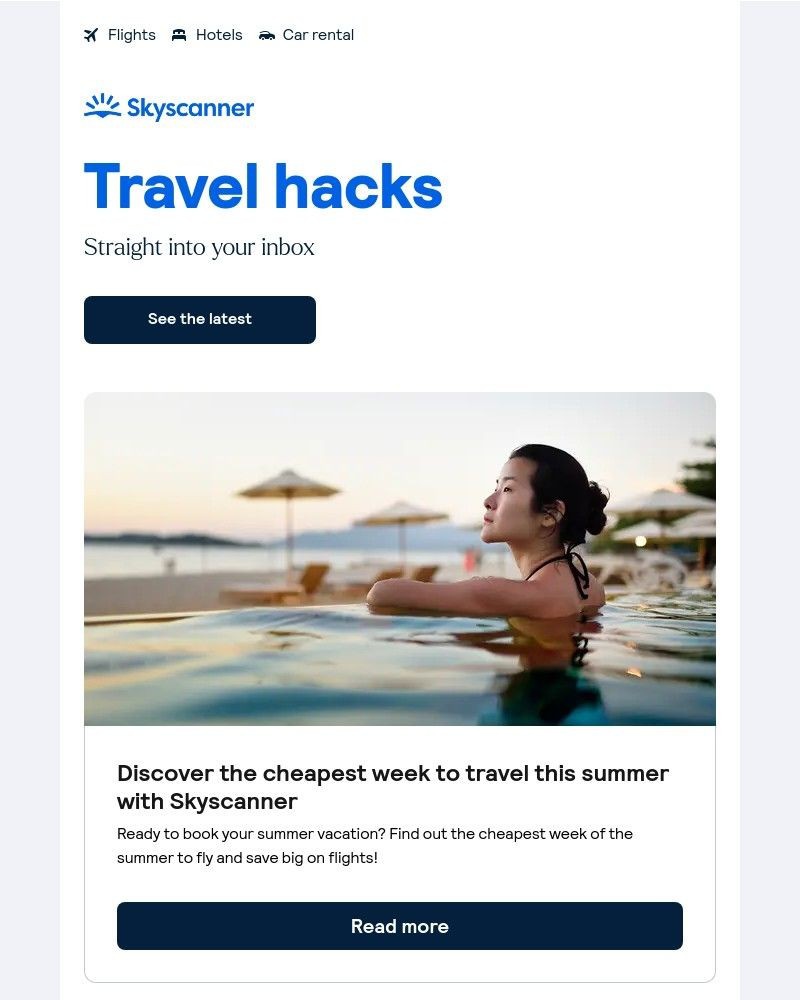 Screenshot of email with subject /media/emails/discover-the-cheapest-week-to-travel-this-summer-with-skyscanner-8c3e5a-cropped-366d6f6a.jpg