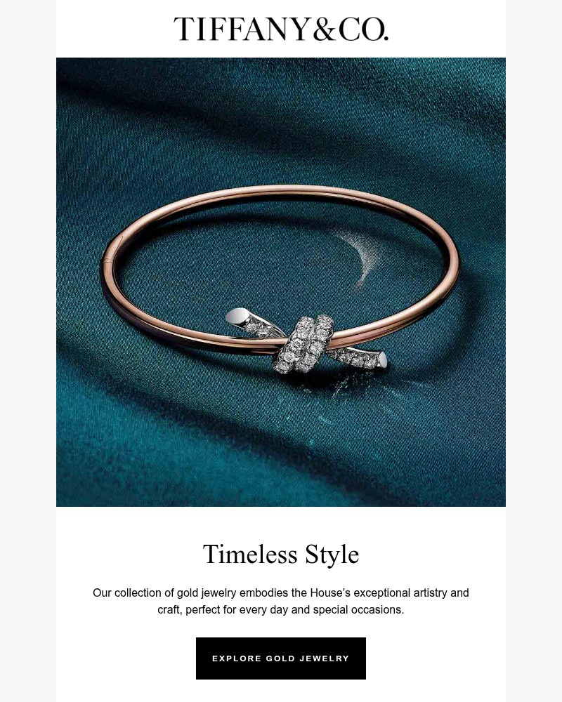 Screenshot of email sent to a Tiffany & Co Newsletter subscriber