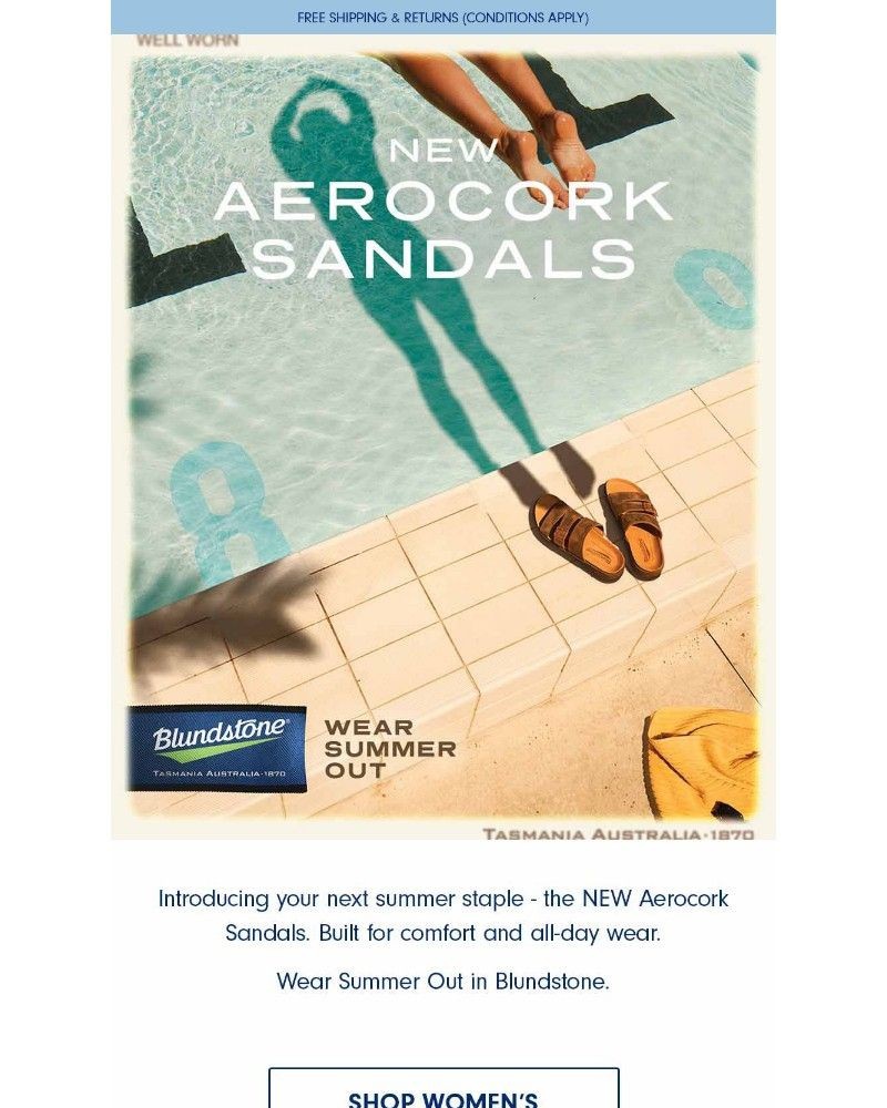 Screenshot of email sent to a Blundstone Newsletter subscriber