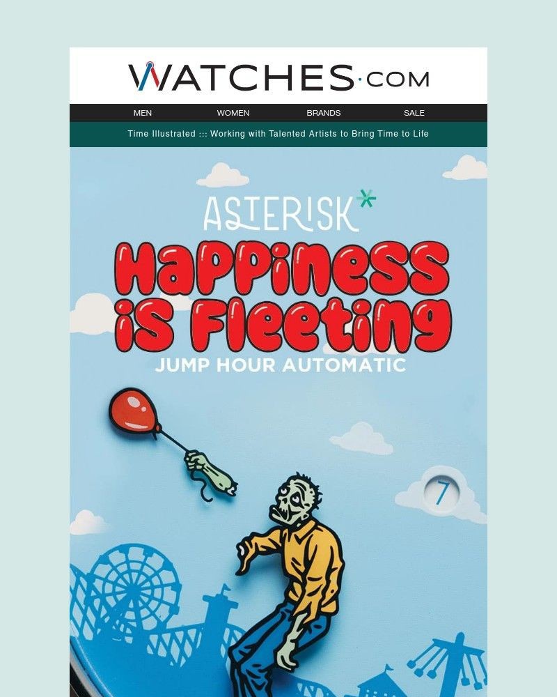 Screenshot of email sent to a Watches.com Newsletter subscriber