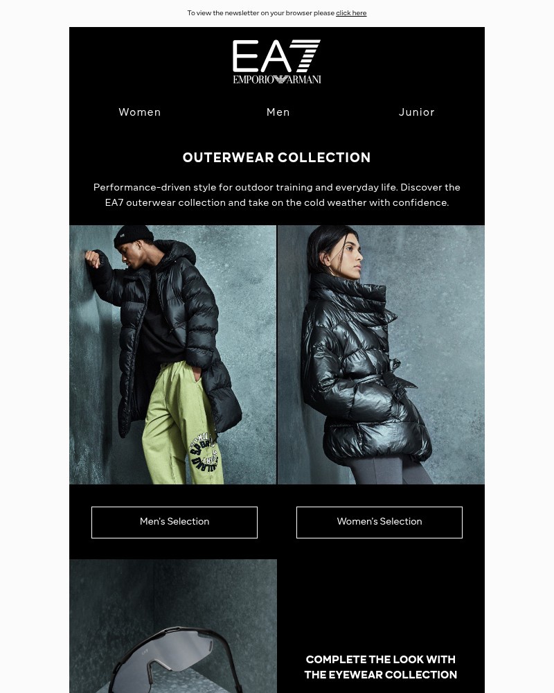 Screenshot of email sent to a Armani Newsletter subscriber