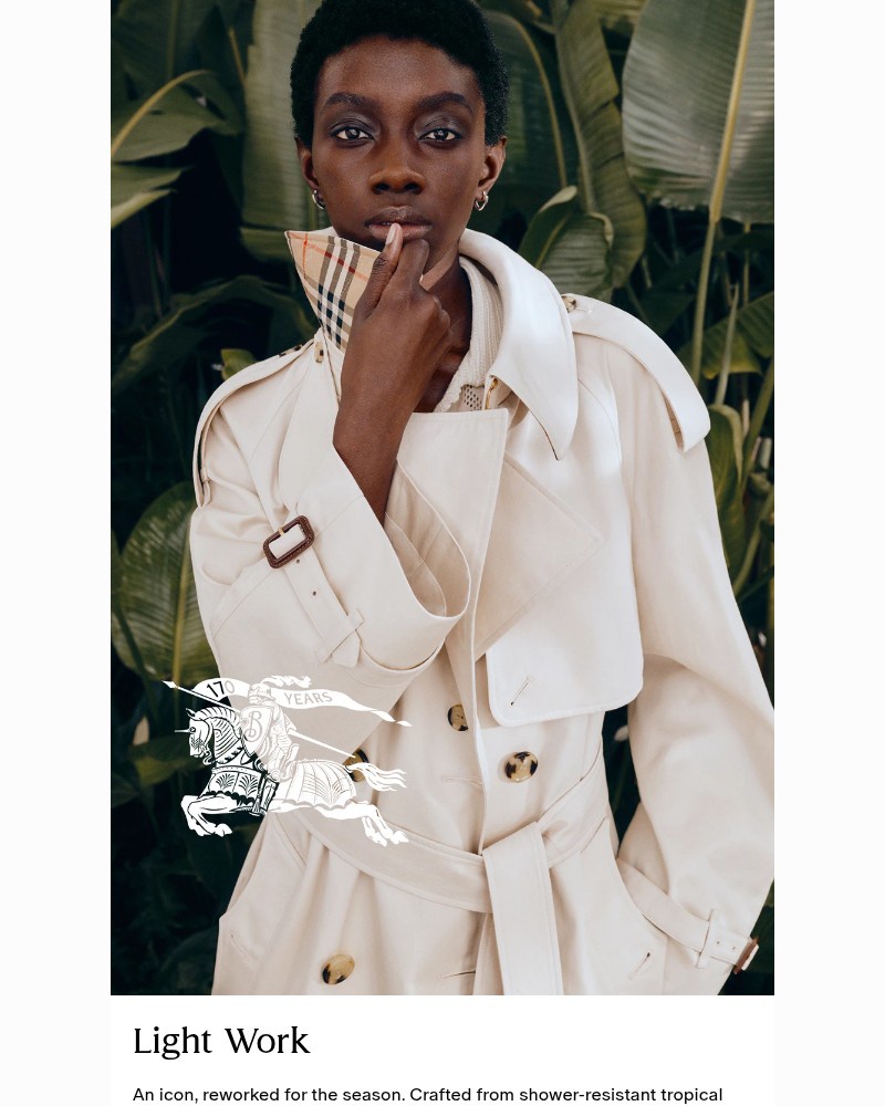 Screenshot of email sent to a Burberry Newsletter subscriber