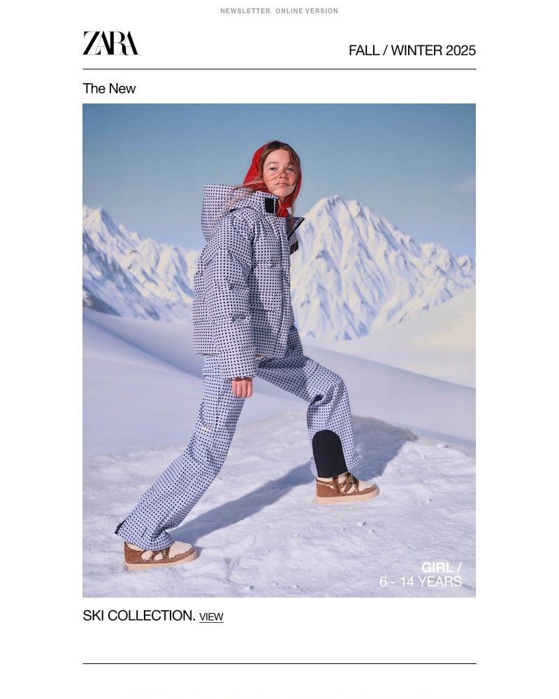 Screenshot of email sent to a Zara Newsletter subscriber