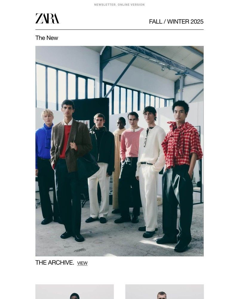 Screenshot of email sent to a Zara Newsletter subscriber