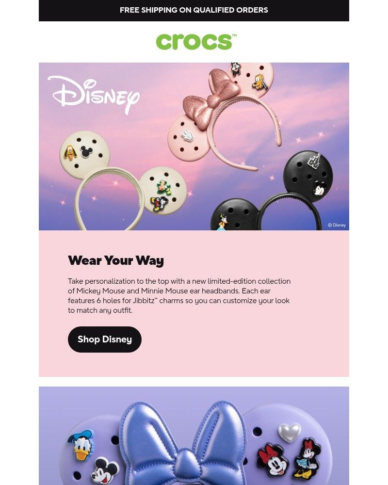 Screenshot of email sent to a Crocs Newsletter subscriber