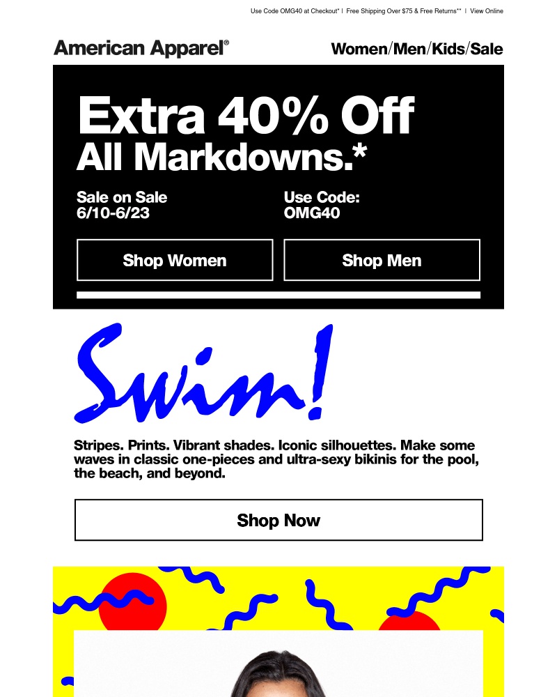 Screenshot of email with subject /media/emails/dive-in-extra-40-off-sale-cropped-0bd38748.jpg