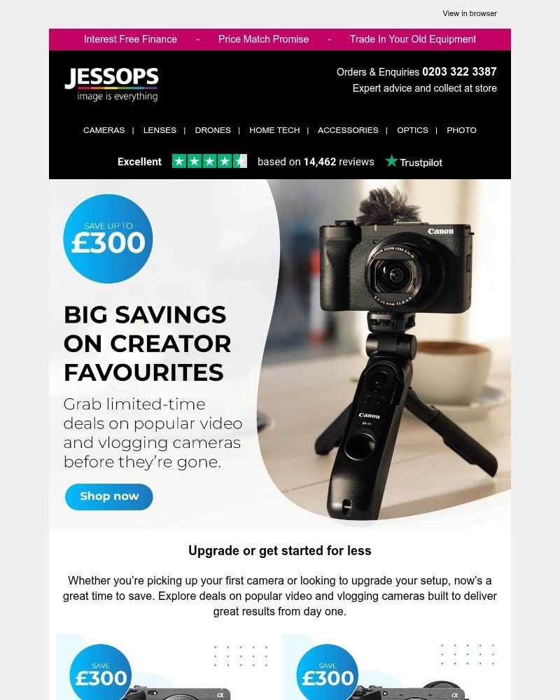 Screenshot of email sent to a Jessops Newsletter subscriber