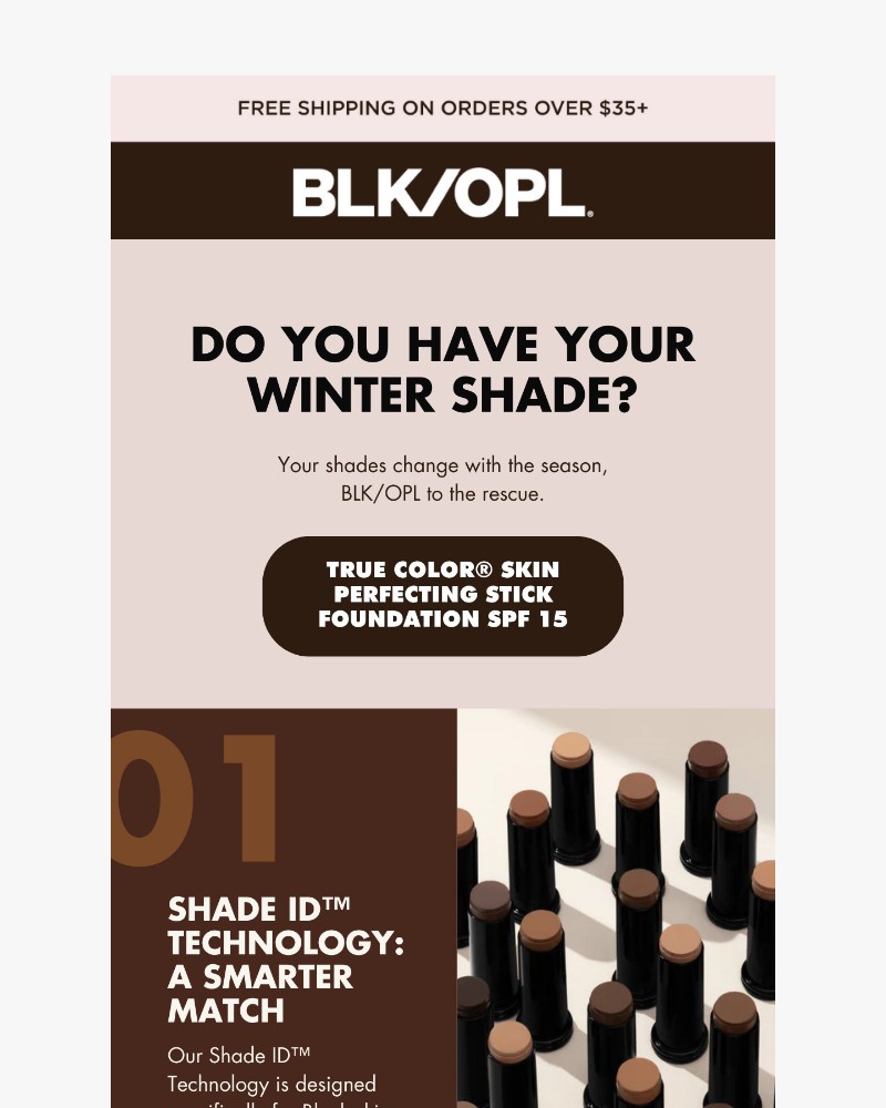 Screenshot of email sent to a Black Opal Beauty Newsletter subscriber