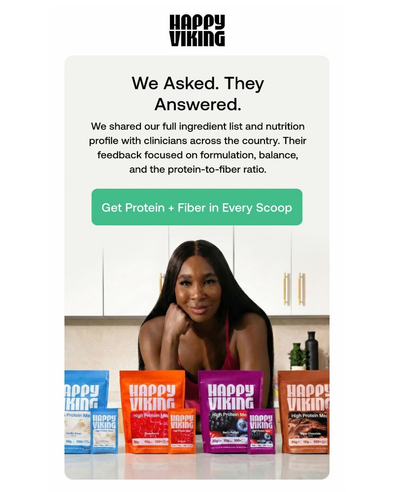 Screenshot of email sent to a Happy Viking Newsletter subscriber