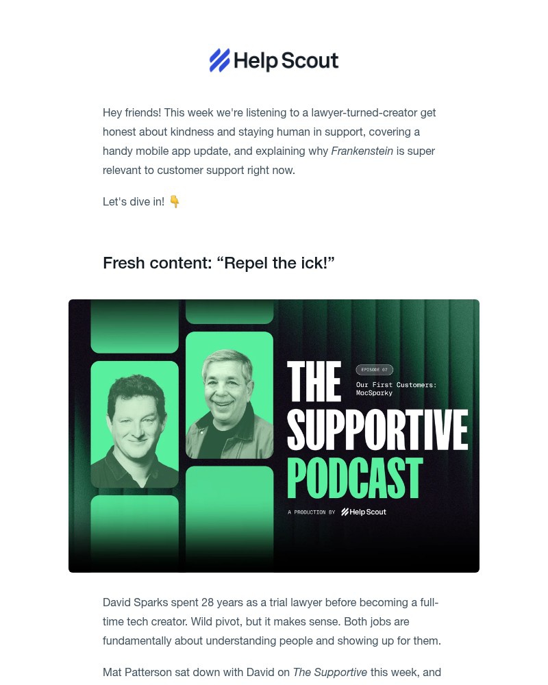 Screenshot of email sent to a Help Scout Trial user