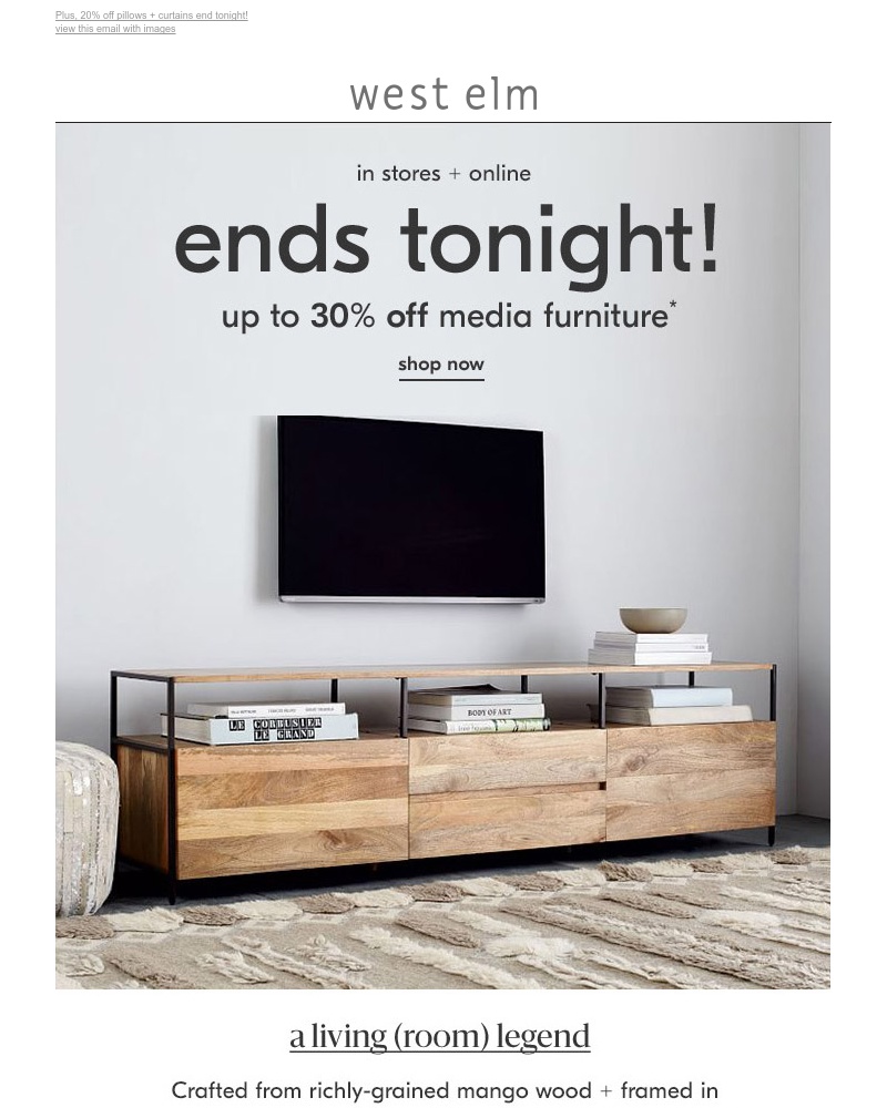 Screenshot of email with subject /media/emails/dont-fast-forward-through-this-up-to-30-off-media-furniture-ends-tonight-cropped-30eca825.jpg