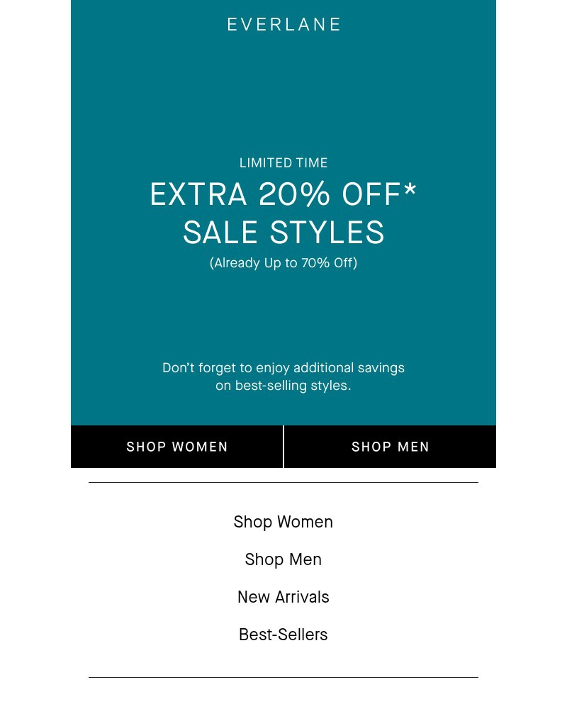 Screenshot of email with subject /media/emails/dont-forget-your-extra-20-off-1e6c5b-cropped-e24c77a8.jpg