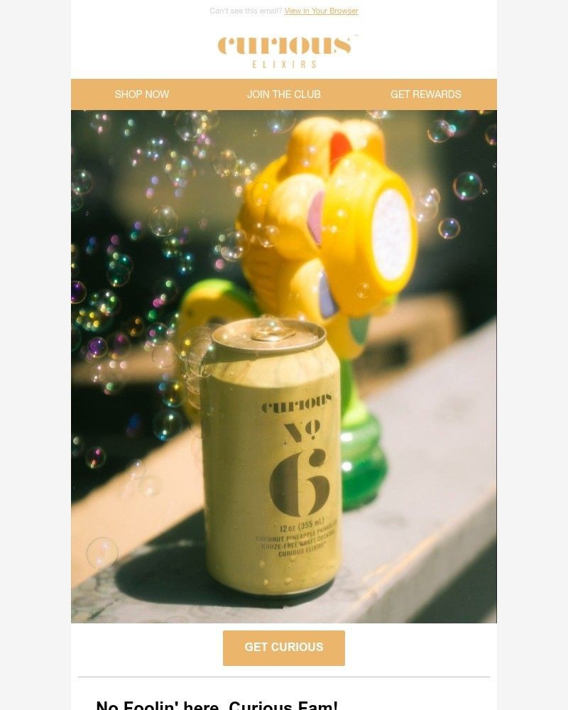 Screenshot of email sent to a Curious Elixirs Newsletter subscriber