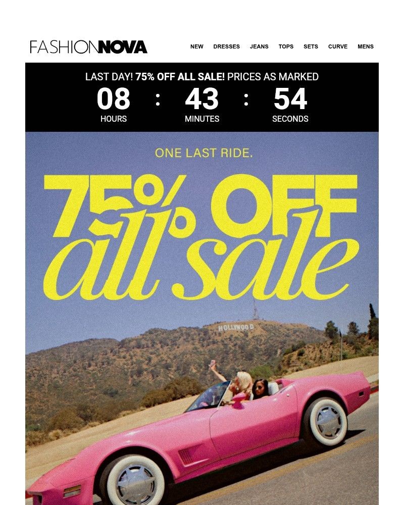 Screenshot of email sent to a Fashion Nova Registered user