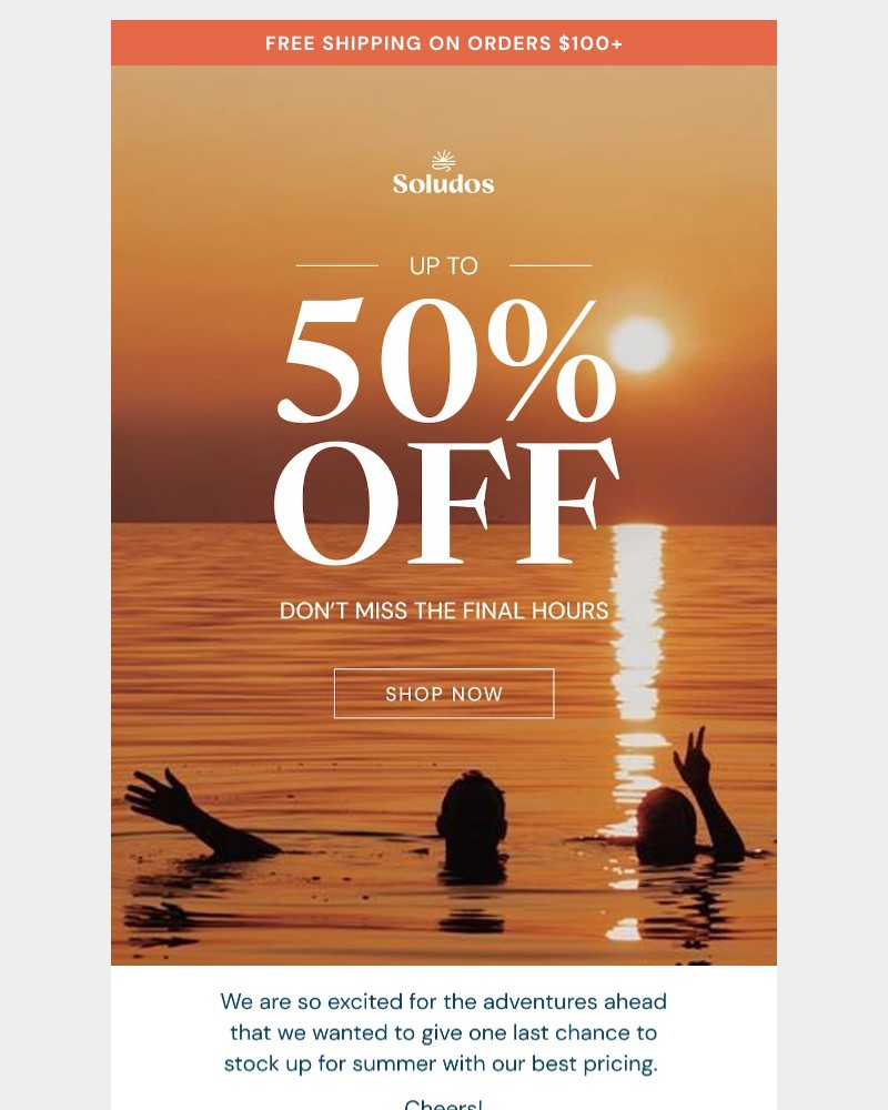 Screenshot of email sent to a Soludos Newsletter subscriber