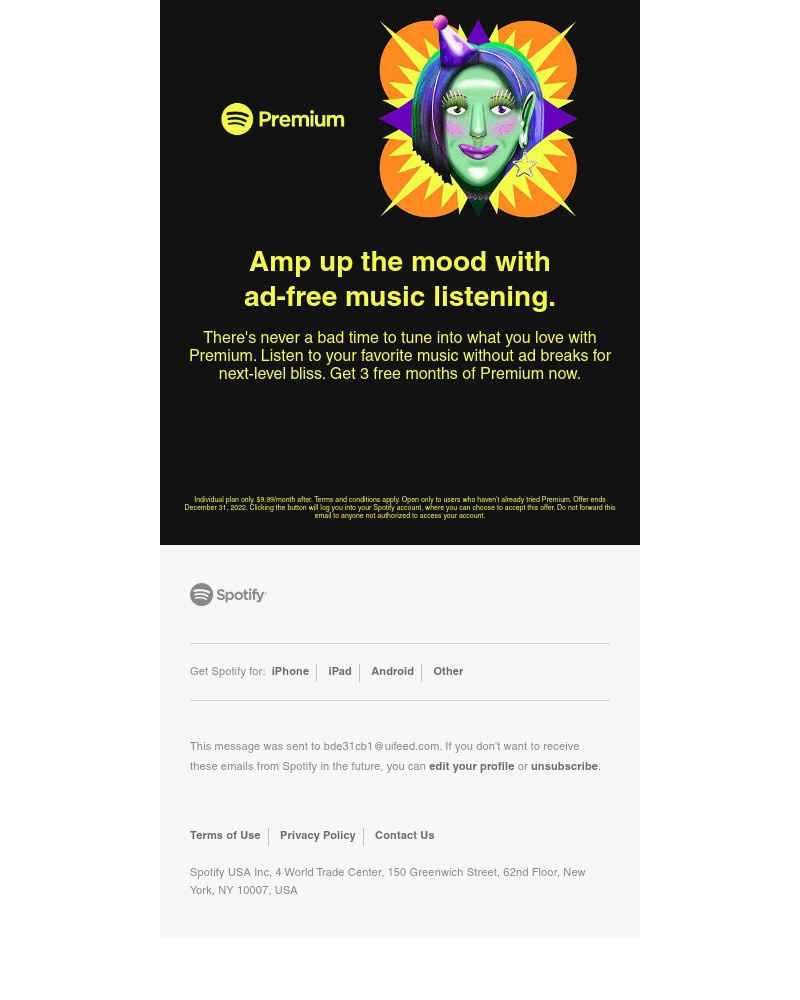 Screenshot of email with subject /media/emails/dont-miss-3-free-months-of-spotify-premium-8ea689-cropped-ea136531.jpg
