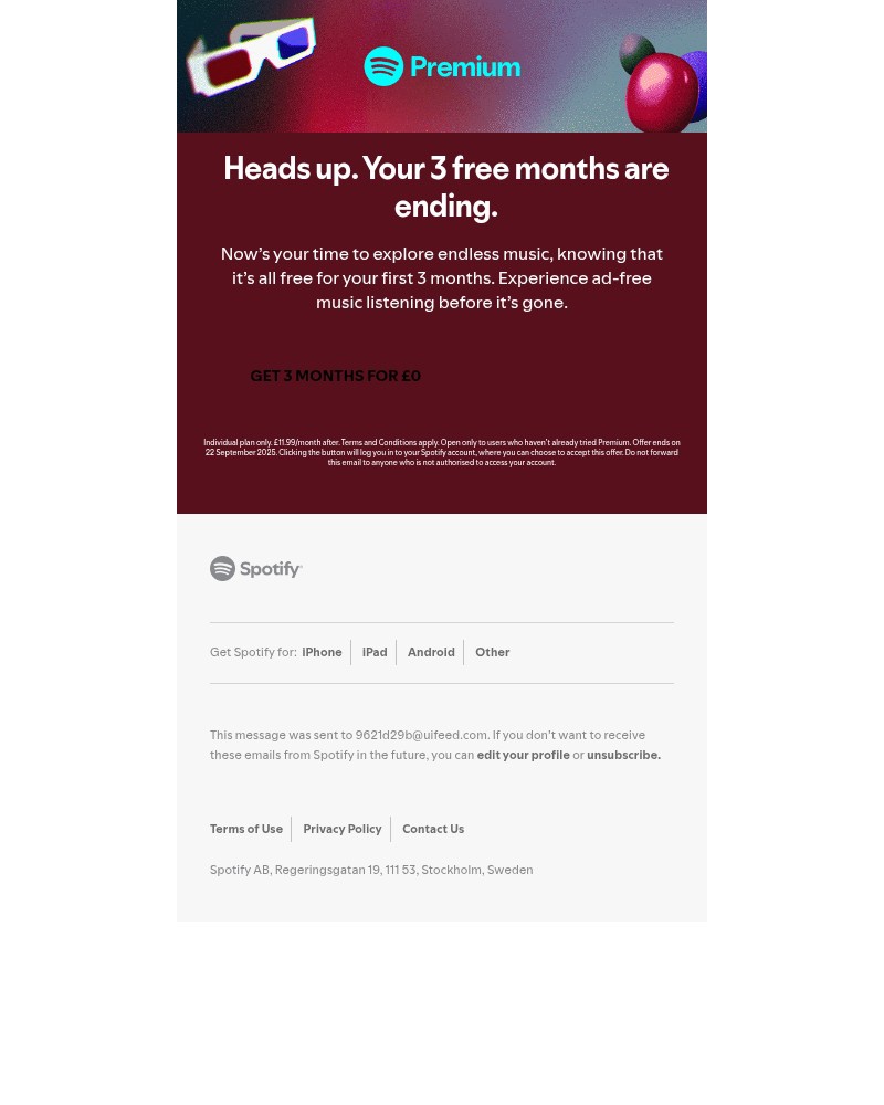 Screenshot of email with subject /media/emails/dont-miss-3-months-of-spotify-premium-for-0-75fdc9-cropped-c6682bc9.jpg