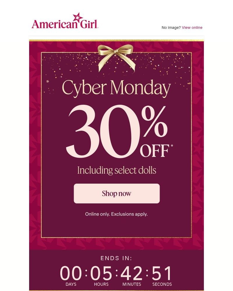 Screenshot of email with subject /media/emails/dont-miss-30-offcyber-monday-ce6519-cropped-2501b1f7.jpg