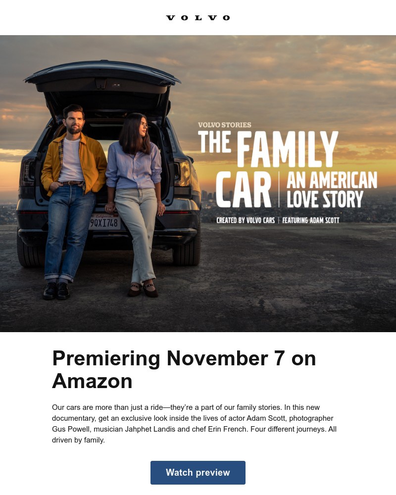 Screenshot of email sent to a Volvo Newsletter subscriber