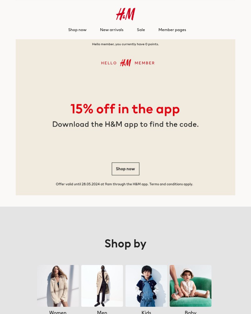 H&m newsletter discount code hotsell