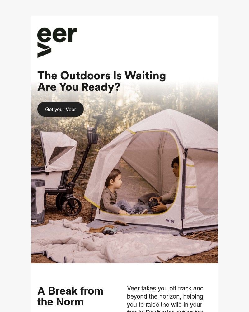 Screenshot of email sent to a Veer Newsletter subscriber