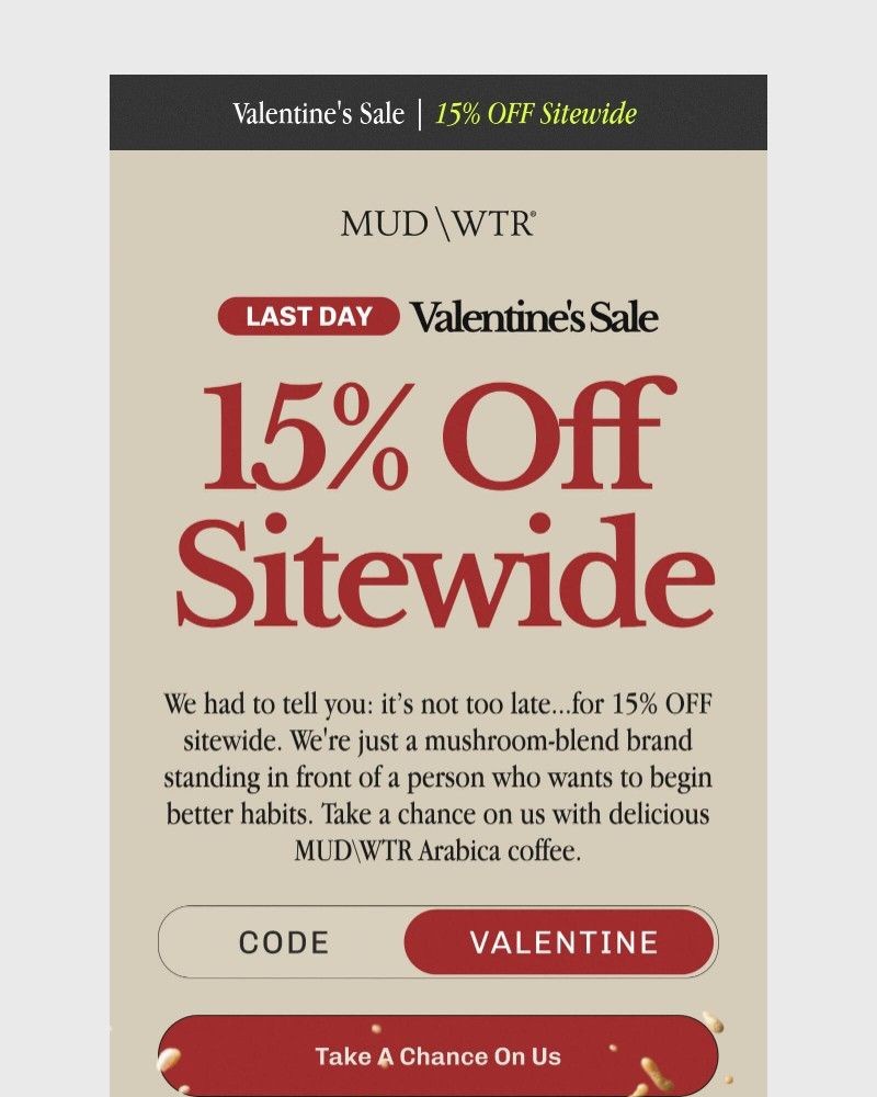 Screenshot of email sent to a MUD/WTR Newsletter subscriber