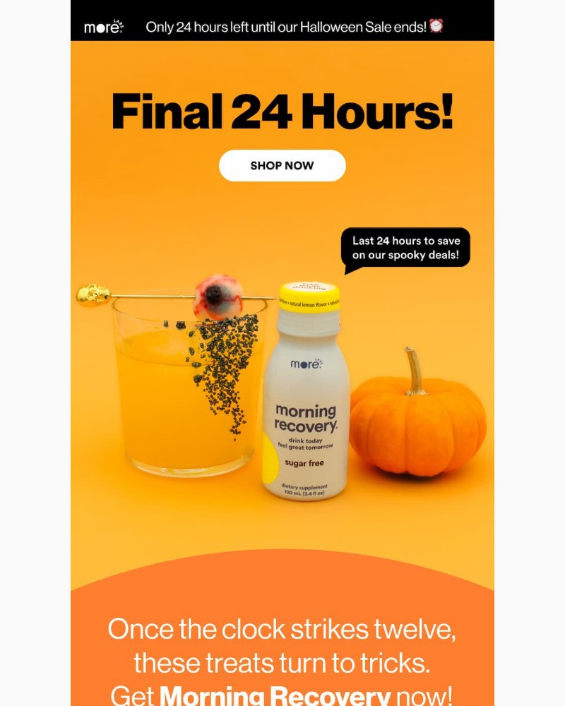 Screenshot of email sent to a Morning Recovery Newsletter subscriber