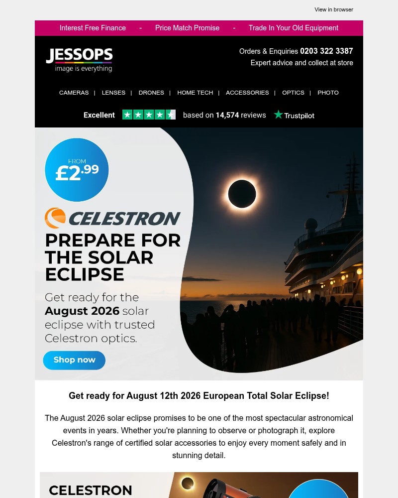 Screenshot of email sent to a Jessops Newsletter subscriber