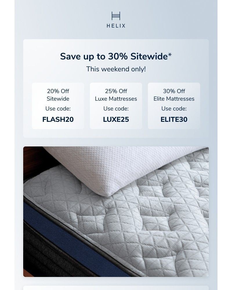 Screenshot of email sent to a Helix Newsletter subscriber