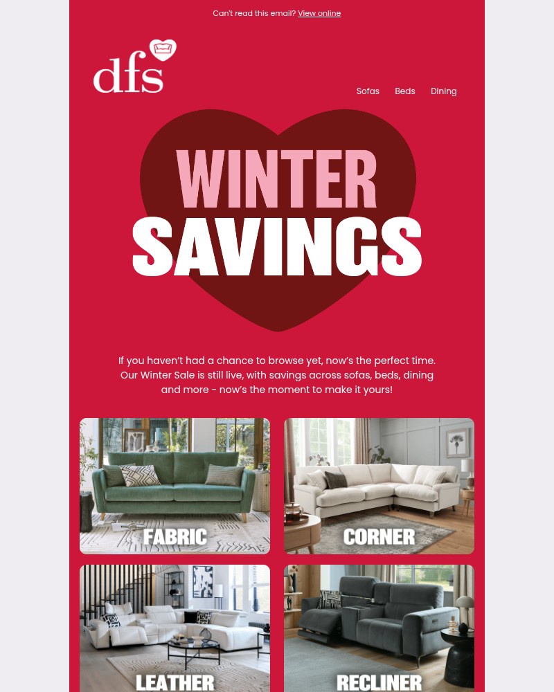 Screenshot of email sent to a DFS Cart abandoner