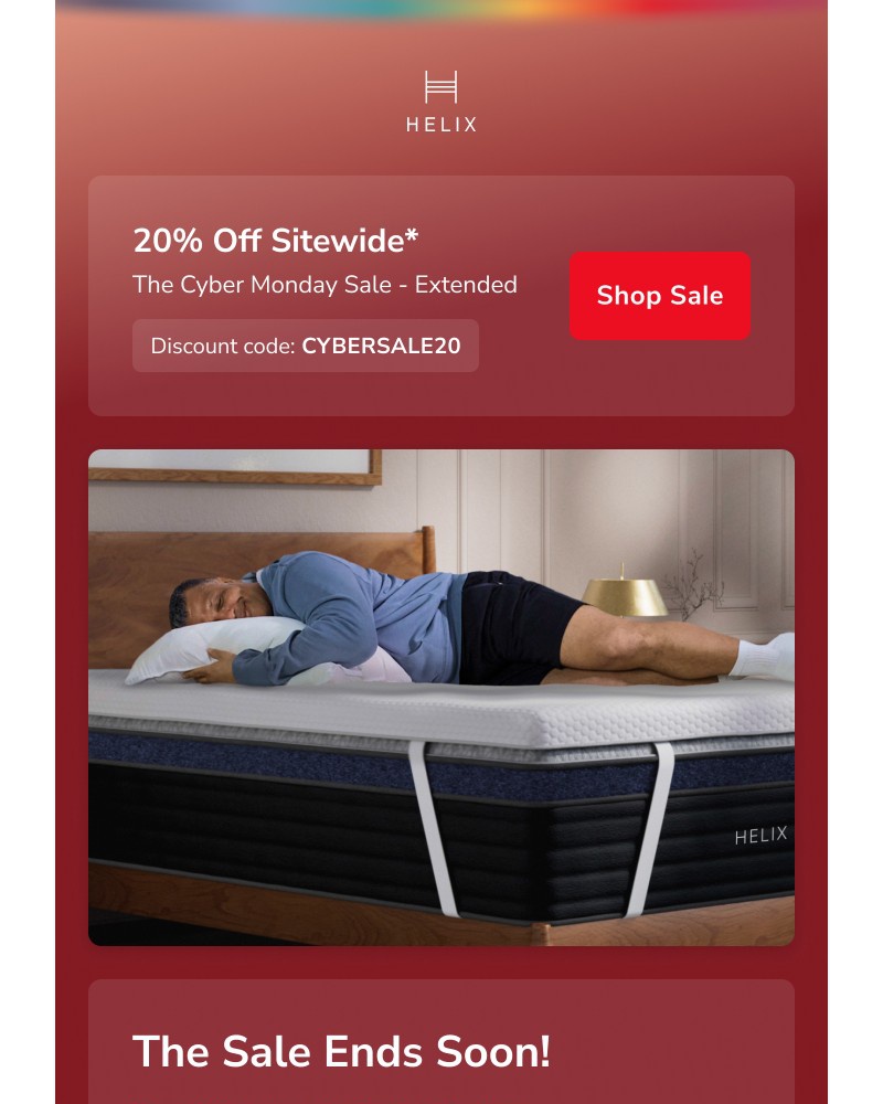 Screenshot of email sent to a Helix Newsletter subscriber