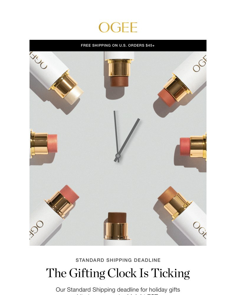 Screenshot of email sent to a Ogee Newsletter subscriber