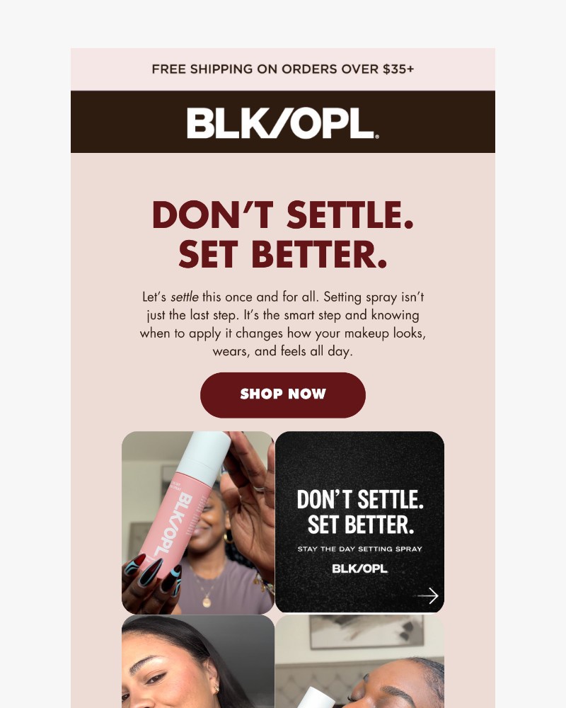 Screenshot of email sent to a Black Opal Beauty Newsletter subscriber