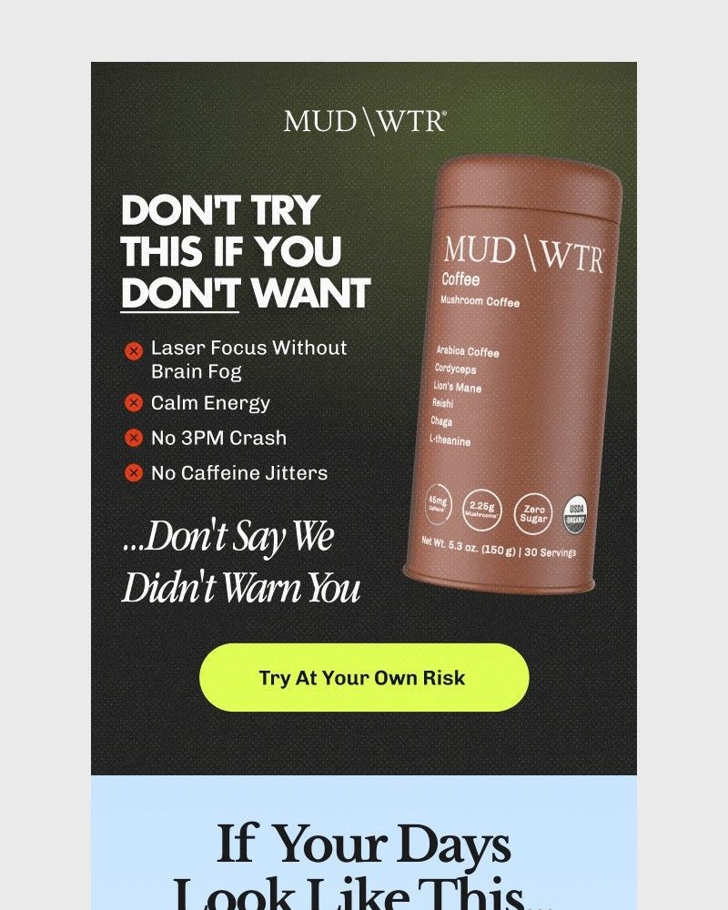 Screenshot of email sent to a MUD/WTR Newsletter subscriber