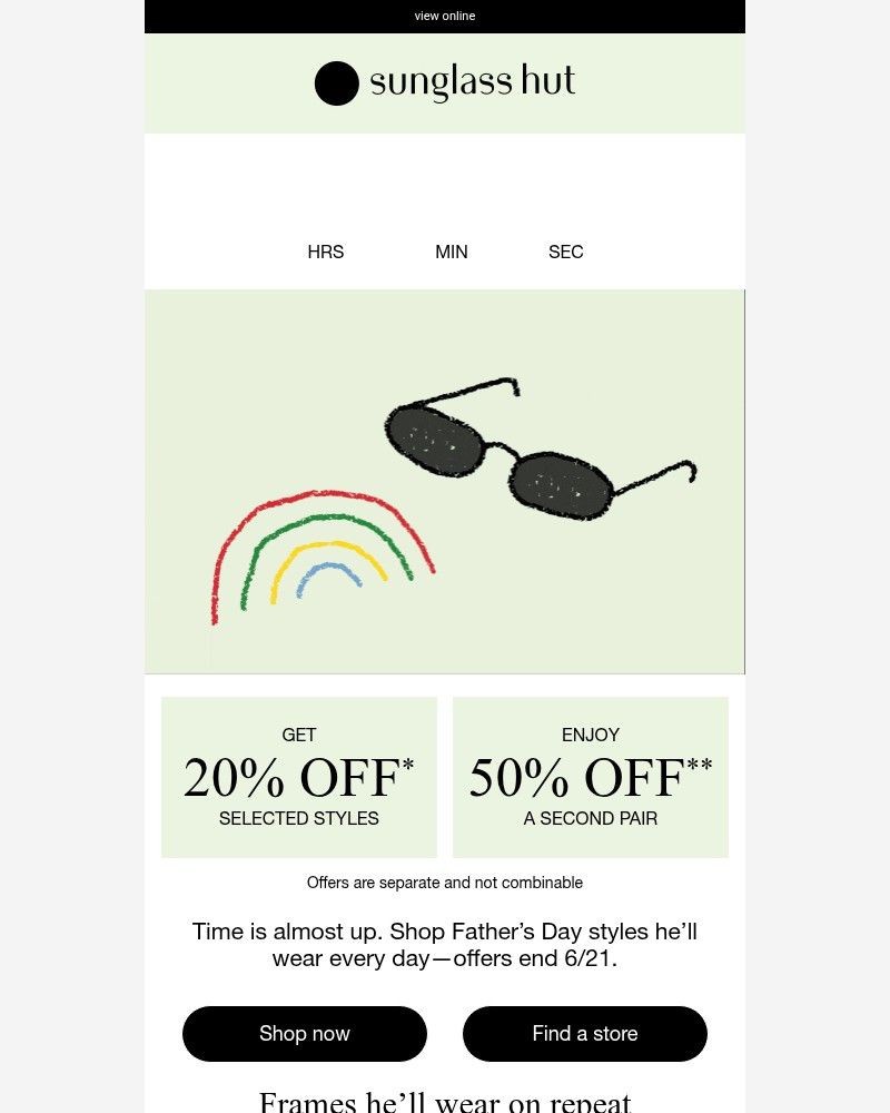 Screenshot of email with subject /media/emails/dont-wait-20-off-or-50-off-a-2nd-pair-ends-soon-eda6bc-cropped-579aa704.jpg