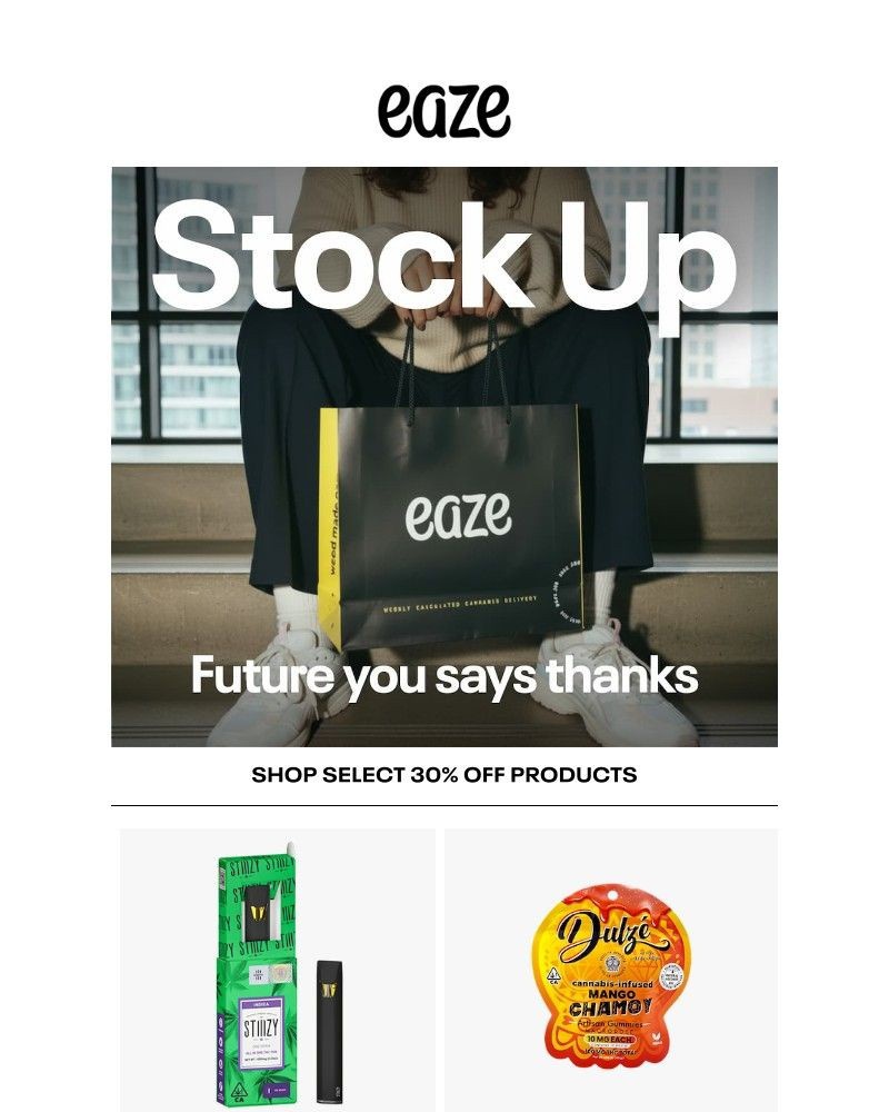 Screenshot of email sent to a Eaze Registered user