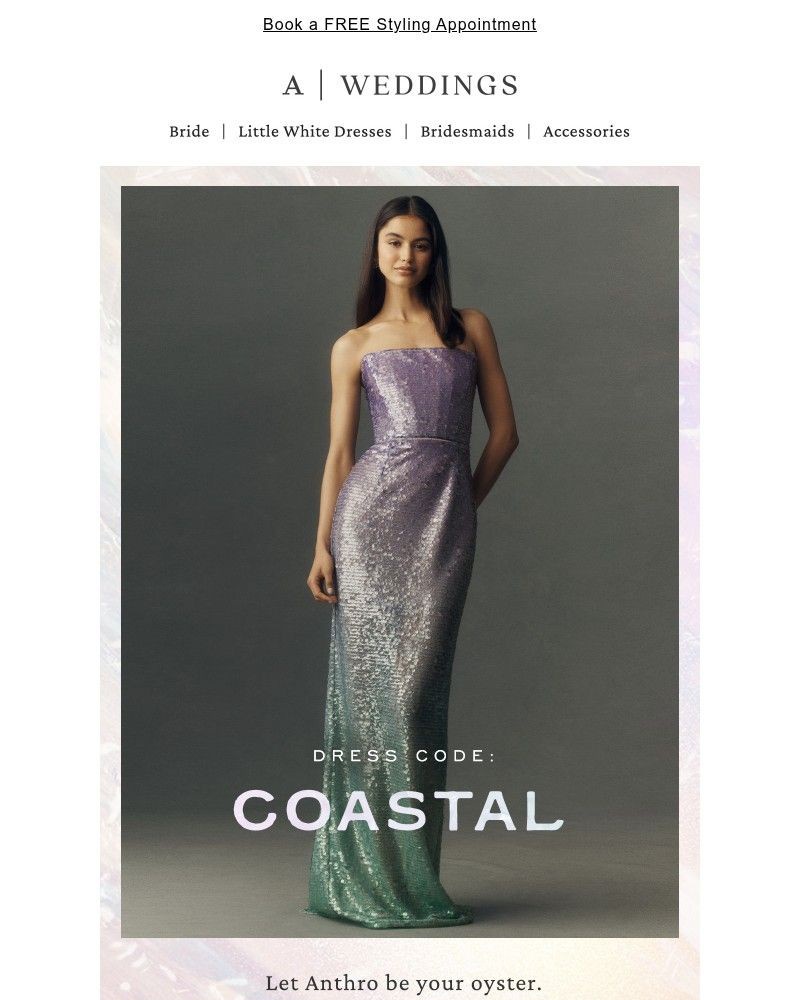 Screenshot of email sent to a Anthropologie Newsletter subscriber