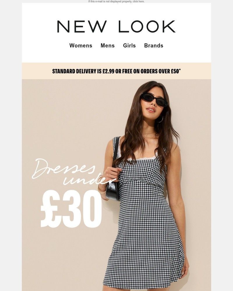 Screenshot of email sent to a New Look Newsletter subscriber