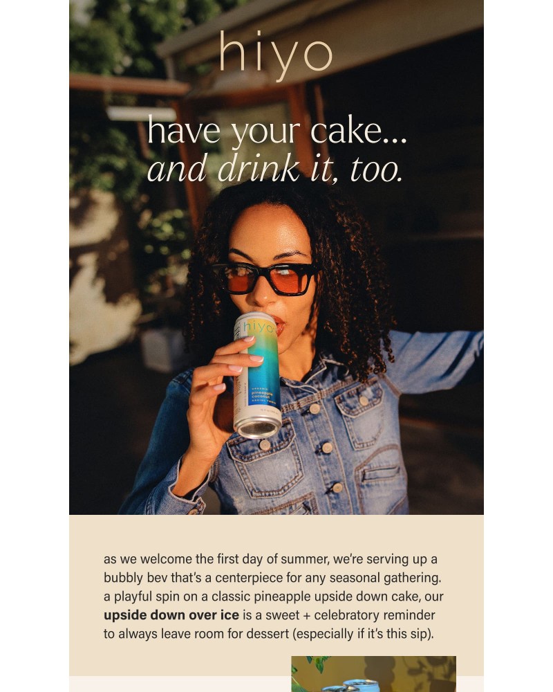 Screenshot of email sent to a hiyo Newsletter subscriber