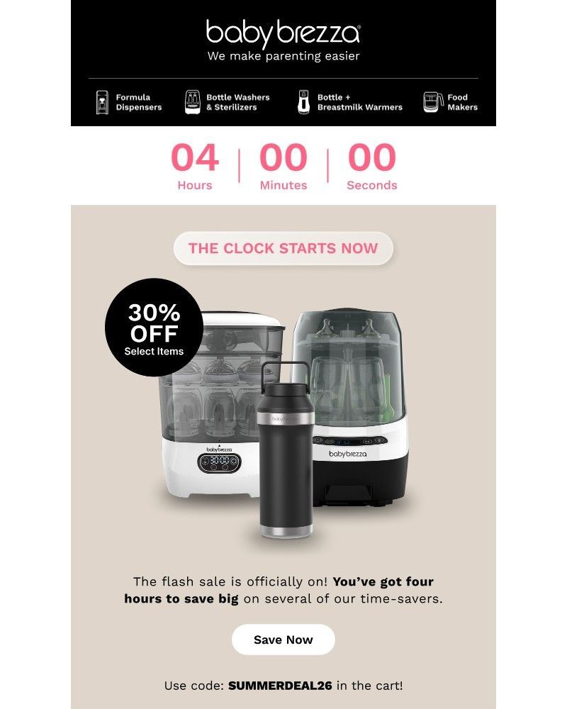 Screenshot of email sent to a Baby Brezza Newsletter subscriber