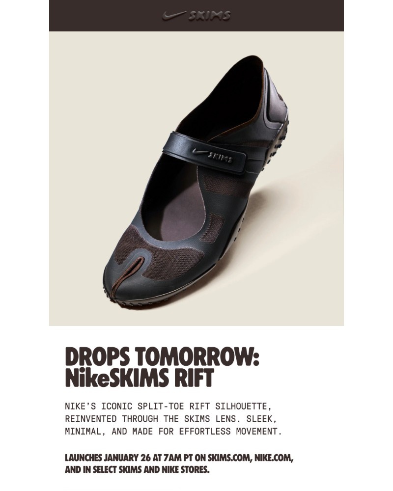 Screenshot of email with subject /media/emails/drops-tomorrow-nikeskims-rift-e99d9e-cropped-f2f385ce.jpg