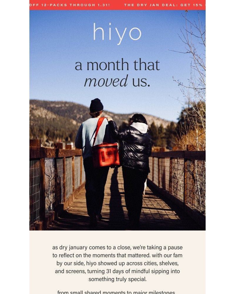 Screenshot of email sent to a hiyo Newsletter subscriber