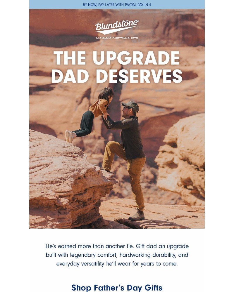 Screenshot of email sent to a Blundstone Newsletter subscriber