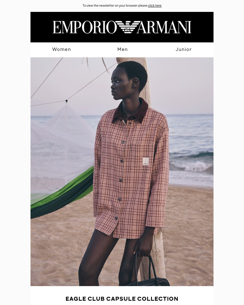 Screenshot of email sent to a Armani Newsletter subscriber