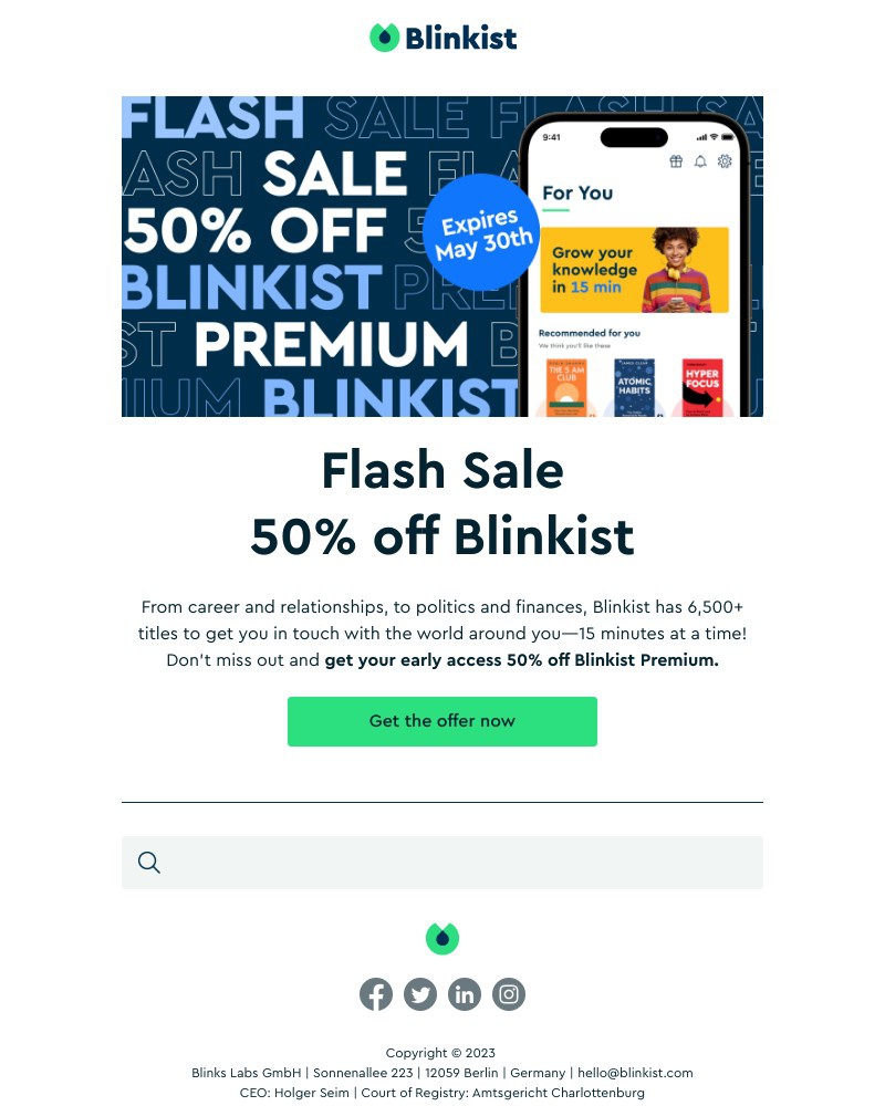 Screenshot of email with subject /media/emails/early-access-50-off-blinkist-premium-a97f77-cropped-fe6ecbbe.jpg
