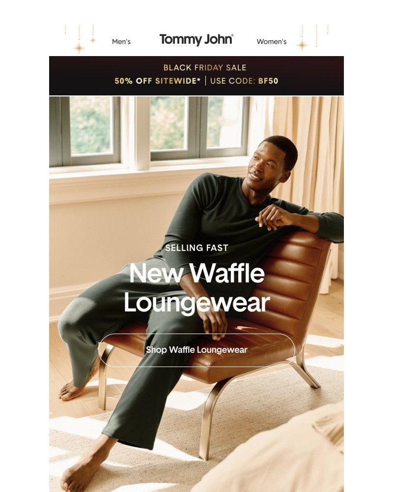 Screenshot of email sent to a Tommy John Newsletter subscriber