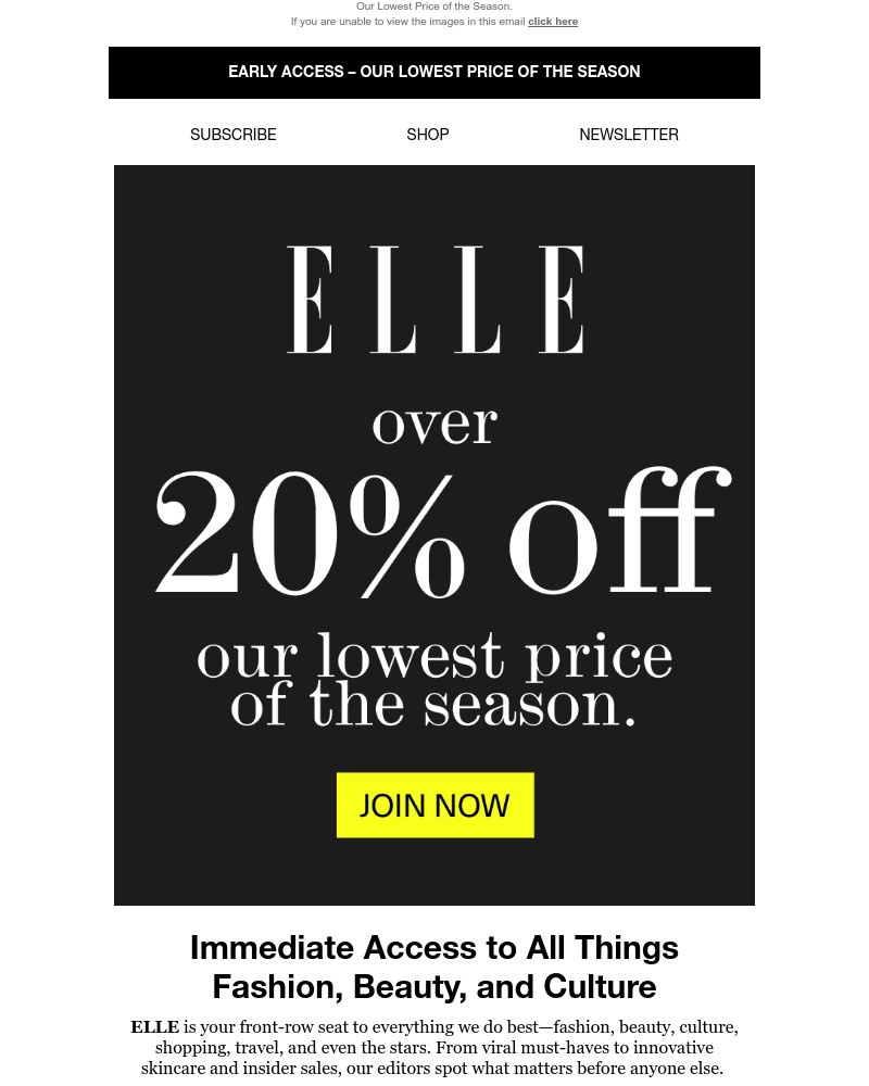 Screenshot of email with subject /media/emails/early-access-begins-now-save-over-20-on-elle-63a6ff-cropped-977fd727.jpg