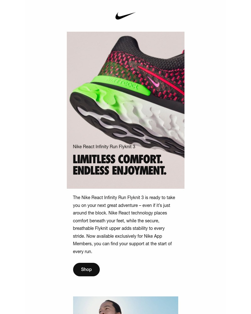 Screenshot of email with subject /media/emails/early-access-nike-react-infinity-3-15ed83-cropped-234ed316.jpg